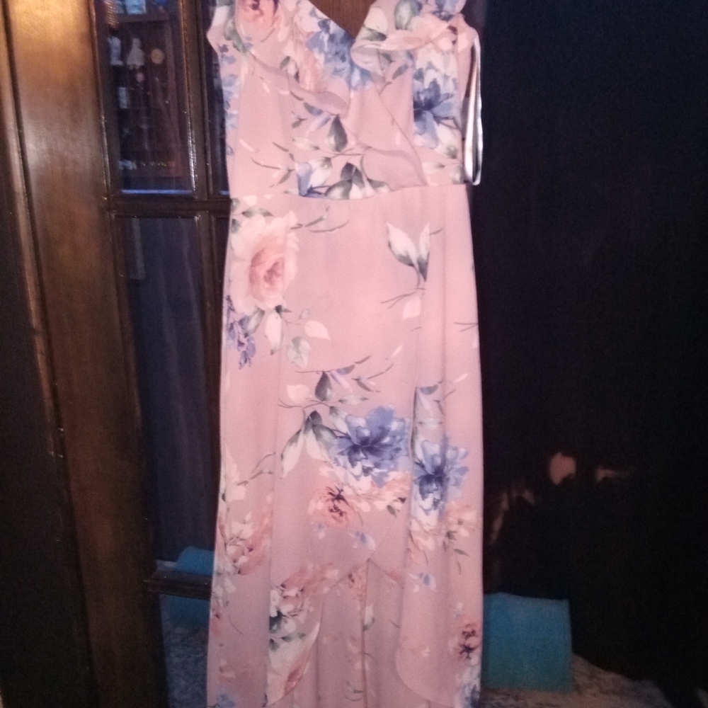 Floral Pink High-low Dress